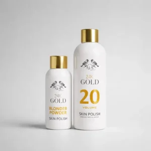 AbA 24K Gold Face Polisher – Skin Polish Blonder Powder and 20 Volume Cream Developer